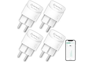 ANTELA Enchufe Inteligente Wifi 10A 2500W con Monitor de Energía, Compatible con Alexa y Google Home, APP Tuya/Smart Life, Temporizador,4pcs