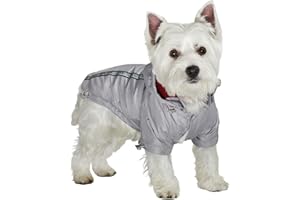 URBANPUP Urban Pup Silver Grey Rainstorm Rain Coat (Large - Dog Body Length: 14" / 35cm)