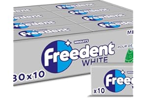 FREEDENT WHITE - Chewing Gum Sans Sucre - Goût Menthe Verte - 30 Paquets de 10 Dragées - Grand Format 300 Dragées - 420g