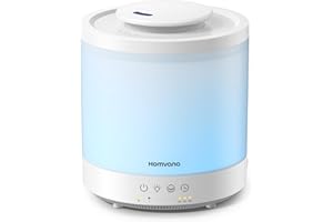 Homvana Humidificador Bebes mocos y tos and Difusor Aceites Esenciales Aromas, 1.8L Hasta de Para Dormitorio, Top-Fill Humidifier Plantas Ultrasonico, Difusor Aromatizador, Humidificadores Habitacion