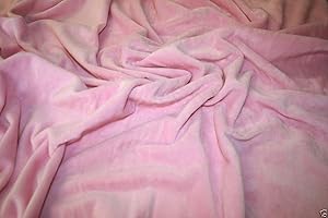 CRS FUR FABRICS Soft Plush Cuddlesoft Velboa Minky Fleece Fabric Pink, 1/4Mtr - 75cmx50cm