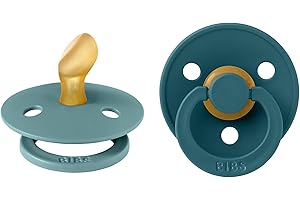 BIBS Colour Anatomical Schnuller 2er Pack, BPA-frei Dummy-Schnuller, Kiefergerechte Form. Silikon, Hergestellt in Dänemark, Größe 1 (0-6 Monate), Island Sea/Forest Lake