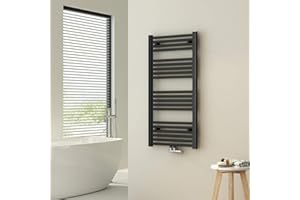 Heilmetz Scaldasalviette bagno, scaldasalviette a radiatore 100 x 50 cm termoarredo bagno (Antracite)