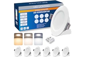 Sigmaled lighting - 6 Faretti Led da Incasso per Cartongesso IP44, SPOT 8W 720lm Luce Calda Naturale Fredda, Faretto Led Interno ed Esterno, Ultra Sottili con Foro Ø95-110mm, 220V-230V