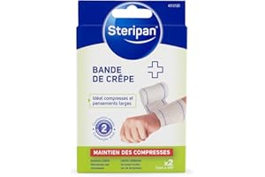 Steripan - Bandes De Crêpe - 7 cm x 4 m - Idéal Compresses Et Pansements Larges - x2