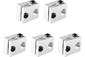 Jopto 5 piezas de aluminio V6 extrusora Hotend Boquilla calentador bloque para extrusora de impresora 3D M6 con rosca Makerbot MK7/MK8