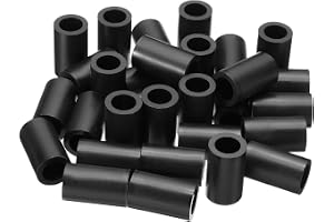 PATIKIL Runt ABS-distansbricka med runda eluttag, 30 st 12,2 mm ID, 18 mm OD, 30 mm längd utan gängad, strömbrytare och uttag