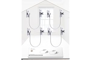 HOMGEN Window Restrictor 4pcs Window Locks Child Safety Window Restrictor Locks Baby Security Window Lock for UPVC Wooden Window Opening Restrictor with Keys Screws Perfect for Children Kid Cat Safety