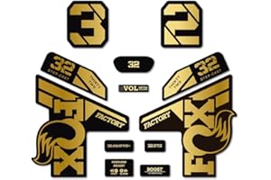 STAR SAM Pegatinas Compatibles con horquilla bici Fox 32 SC Factory 2022 Cromado oro 1 CMT