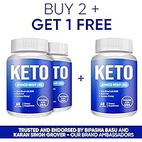 Keto Advanced Weight Loss Supplement Natural Fat Burner Green Tea, Garcinia Cambogia, Green Coffee, Apple Cider Vinegar (180 Capsules) - Pack of 3