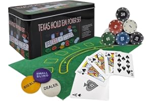 FAIR SHOP 200 Fiches da Poker Numerate Soldi Euro Box da Gioco Texas Holdem con Confezione Porta Fiches Fair