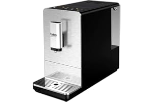 BEKO, Machine à café, expresso automatique, 1350 W / 19 bars, Capacité café : 125 g, Capacité eau : 1,4L, Système autonettoyant, 5 niveaux de broyage, Arrêt automatique, Façade Inox Brossé