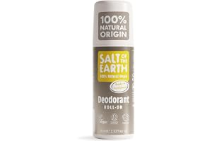 Salt of the Earth Natural – Deodorant i rullform – Amber & Sandalwood 75ml | Långvarigt skydd, vegansk formula med ingredienser av 100 % naturligt ursprung, Cruelty Free International