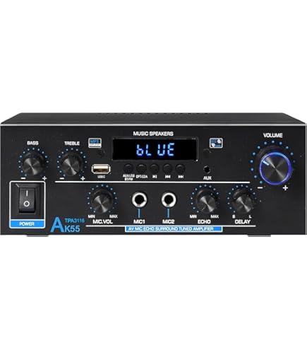 AK50 HiFi-versterker met Bluetooth RMS 60WX2 stereo audio