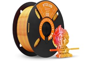 XINGTONGZHILIAN XTZL3D Dual Color Silk 3D Printing Filament, 2-in-1 co-Extruded, high Speed PLA + Dichromatic Filament (Red and Gold), Diameter 1.75mm Dimensional Accuracy +/-0.02mm,1kg