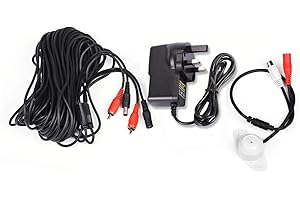 Tonton High Sensitive Weatherproof Preamp Microphone Audio Pickup Device Sound Voice Pickup Kit with 60 Feet (18.3m) Extension Cable and 12V 2A Power Supply for CCTV Surveillance Camera System