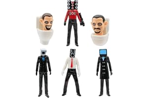 Puruuige Skibidi Figuras de inodoro 6 piezas, popular juego de dibujos animados personajes estatua coleccionables, figura de modelo, juguetes adornos de 1.9 a 4.3 pulgadas para los fanáticos del juego