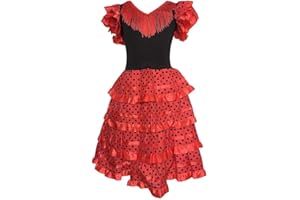 La Senorita Hiszpańska sukienka flamenco / kostium - dla dziewczynek / dzieci - czerwony/czarny