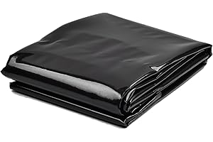 MPEIPILA Teichfolie 2x2m, Wasserdichte Teichfolie, Schwarz HDPE Teichfolien Schwerlast, Folie für Hundeteich, Poolunterlage, Dachplane, Gartenteich Teichplane Für Kleine Teiche, Dicke 0.2mm