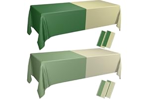 PTECDROTS 4 tovaglie nude verde salvia rettangolare marrone tovaglia impermeabile tovaglia per matrimonio, vacanze, accessori per la doccia, 130 x 220 cm