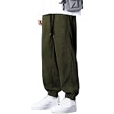 GRECIILOOKS Men's Cotton Cargo Track Pants – Loose Fit Joggers for Men | Korean Style Travel & Lounge Wear with Pockets (Available in Plus Size)