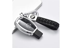 ontto Guscio Cover per Chiave Telecomando Auto per Mercedes A B C E S Classe CLK ML W164 W245 A209 W204 W212 Coprichiave in TPU Morbido Custodia Protettivo Portachiavi 2 3 Tasti-Argento