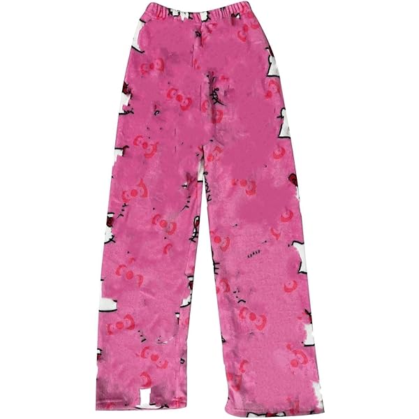 Pyjamahose Damen Lang Flanell - Flauschige Schlafhose Mit Cartoon Design Für Herbst & Winter