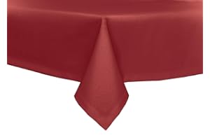 texpot Gartentischdecke 130 x 220 cm in Rot mit Leinen Optik Lotuseffekt Fleckschutz Bügelfrei Tischdecke