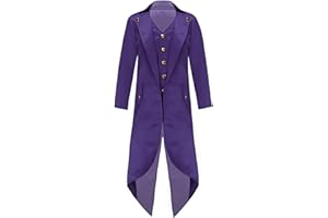 Rswnyirn Boys Blazers Renaissance Magician Jacket Tuxedo Kids Steampunk Victorian Long Sleeve Tailcoat Coat