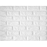 UKAB DEKOR Kendinden Yapışkanlı Beyaz Esnek K&ouml;p&uuml;k Taş Desen Duvar Kağıdı Paneli 50 X 70cm (1 adet 0,35m&sup2;) Beyaz 50 x 70