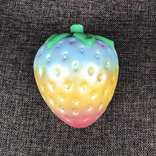 Mobile Phone Charms Soft Toys, Bestow 1PC Rainbow Strawberry Slow
Rising Squishy Super Jumbo Scented Stress Relief Toys For Kids And
Adults (Multicolor)