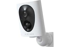 virtavo 2K Telecamera WiFi Esterno/Interno Senza Fili a Batteria, Visione Notturna a Colori Starlight, Videocamera Allarme, Rilevamento PIR, Audio Bidirezionale, SD/Cloud, VF1