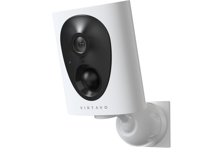 VIRTAVO 2K Wireless Wifi Camera Outdoor/Indoor Battery, Starlight Colour Night Vision, Alarm Camera, PIR Detection, Two-Way Audio, SD/Cloud, VF1