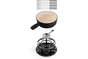 Swissmar Lugano Cheese Fondue, 9-Piece, Black by Swissmar