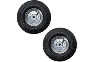 KCT Twin Pack 10" Replacement Wheels for Garden Cart, Twin Wheelbarrow, Garden Tool Trolley, Sack Barrow Wheel, Twin Wheel Wheelbarrow, Garden Trailer - 4.10/3.50-4 Size