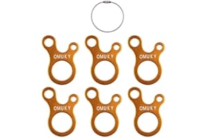 OMUKY Napinacze do namiotu z 3 otworami, regulator do linek, akcesoria do namiotu kempingowego, 6 szt., złoty