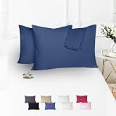 Vionel Home%100 Pamuk &Ccedil;izgili Saten Yastık Kılıfı | 50 x 70 cm 2'li | Paket (Gecemavisi)