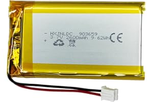 HXJNLDC DC 3,7v 2600mah 903759 Batterie au Lithium polymère Rechargeable pour DIY 3.7-5v Produits électroniques avec 2 Fils intégrés de Remplacement de la Batterie et de la lumière LED