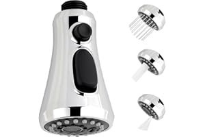 iFealClear 3-Mode Kitchen Tap Spray Head, Tap for Kitchen Sink Replacement, Pull Down Spray Head for Kitchen Faucet, Faucet Head Replacement, Sink Spray Nozzle, G1/2 inch, Chrome