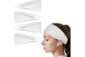 KMKANPO 4 Piezas Diadema Hombre,Cinta Pelo Hombre,Diademas Deportivas,Cinta Pelo Deporte,Cinta para el Pelo Hombre,Headband,Diadema Elastica Mujer,para Mujeres Deportes,Fitness,Correr