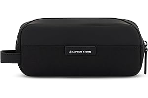 Kapten & Son Bergen Accessory Case All Black 1L | Kosmetiktasche Klein Damen & Herren Schwarz | Ideal als Reise- & Kabeltasche Organizer | Federmäppchen, Etui & Schminktasche