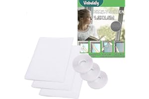 VOBULAFY Fly Screen Nets for Window, 3 Pack 1.3m x 1.5m Mosquito Insect Mesh Screen Protector Kit with Self Adhesive Tapes 3 Rolls 2.0 Pro（Honeycomb mesh）