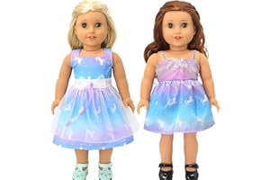 Miotlsy Puppenkleidung Kleider für 40cm-46cm Puppen und 16-18 Zoll Including Skirt Americal Girl Dolls Blumenkleid Sommerkleid Puppenkleider Puppenkleidung Set