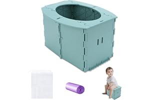 MOBUMEIA Töpfchen für Unterwegs, Faltbares Töpfchen für Kinder, Faltbar Toiletteneimer Reisetoilette,Tragbare Kindertoilette,mit Aufbewahrungstasche,Geeignet für Innen- und Außenbereich