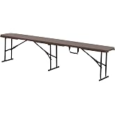 KG KITGARDEN - Multifunctional Portable Folding Bench Imitation Wood, 180x28x43cm, Brown