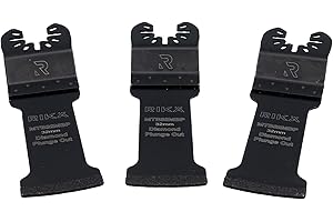 RIKA MTB32MBP 32mm Mortar Buster Diamond Plunge Cut Multitool Blade 3pk For Cutting Porous Concrete Brick Mortar Chasing Walls Grout Removal Universal Quick Release Major Brand Compatible