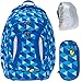 Produktbild 3 Teile Set: YZEA by Take it Easy Schulrucksack GO + YZEA Etui Box Mäppchen + Regenüberzug (PIN 620 Blau)