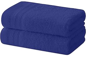 Degrees Home – Set mit 2 Bidet-Handtüchern, Badetüchern, kleinen Handtüchern, 100 % Baumwolle, 480 g/m², Maße 30 x 50 cm - MARINE