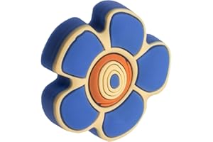 Gedotec Gummigriff Kinder-Möbelknopf Motiv Möbelgriff für Schubladen im Kinderzimmer & Möbel - Blume blau | Gummi Speichelecht | Schubladen-Knopf elastisch | 1 Stück - Kinder-Griff für Schrank-Türen
