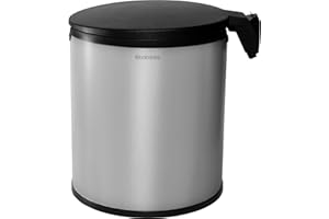 Brabantia - Built-in Bin 15L - Mały Kosz na Śmieci do Kuchni - Do Zabudowy pod Szafką - Wyjmowane Wewnętrzne Wiadro - Dołączone Worki na Śmieci - Steel - 30 x 30 x 35 cm